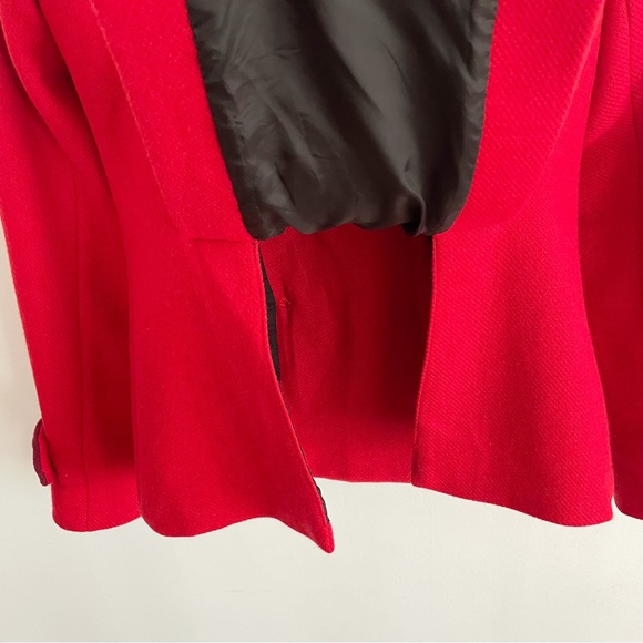 Smythe Red Double Breasted Pea Wool Coat with gold button size 4 - Picture 15 of 16
